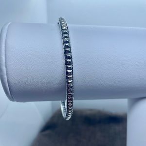 Sterling Silver Adjustable Pyramid Cuff Bangle